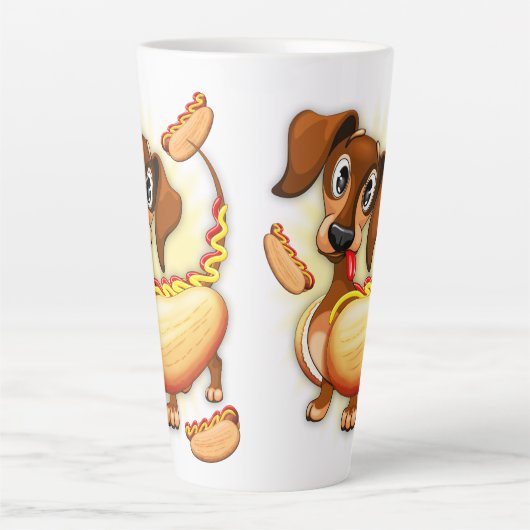 Dackel Hot Dog Milchtasse (Vorderseite)