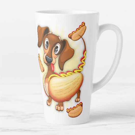 Dackel Hot Dog Milchtasse (Rechts)