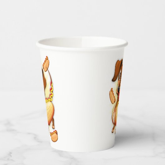 Dackel Hot Dog Pappbecher (Links)