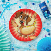 Dackel Hot Dog Pappteller (Party)