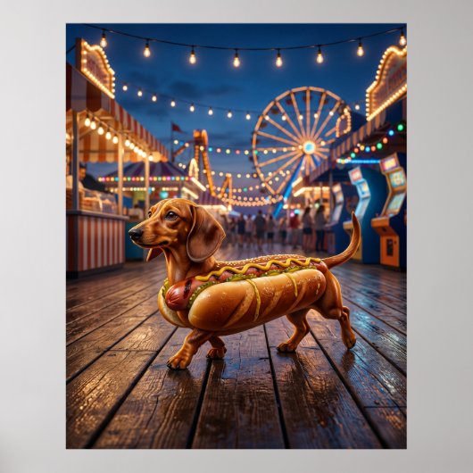 Dackel Hot Dog Poster (Vorne)