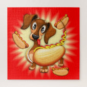 Dackel Hot Dog Puzzle (Vertikal)
