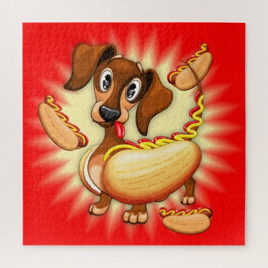 Dackel Hot Dog Puzzle (Vertikal)