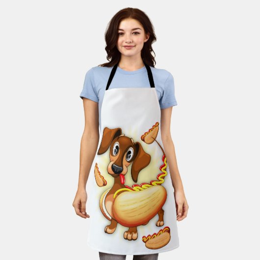 Dackel Hot Dog Schürze (Getragen)