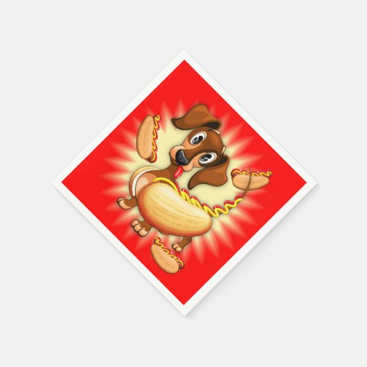 Dackel Hot Dog Serviette (Ecke)