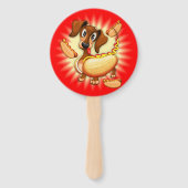 Dackel Hot Dog Süße Figur Fächer (Vorderseite)