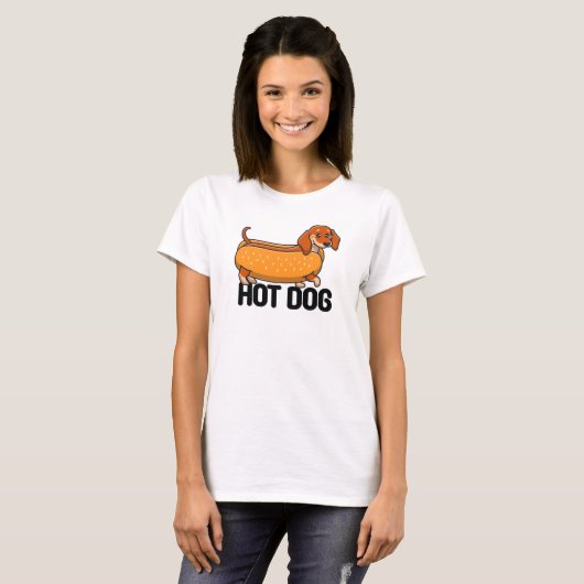 Dackel Hot Dog T - Shirt (Vorne ganz)