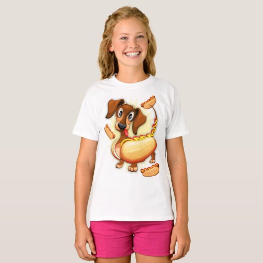 Dackel Hot Dog T-Shirt (Vorne ganz)