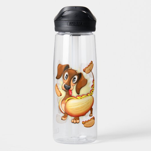 Dackel Hot Dog Trinkflasche (Rückseite)