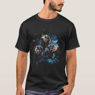 Dackel Howling auf dem Mond Dackel Vater Dog lo T-Shirt