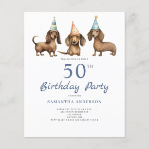 Dackel Hund 50. Geburtstag Einladung