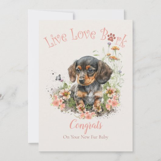 Dackel Hund Adoption, Gotcha Tag Karte (Vorderseite)