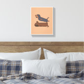 Dackel Hund Art | Niedlicher Hund Leinwanddruck (Insitu (Schlafzimmer))