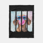 Dackel Hund blasen Bubblegum Trage Gles Niedlich D Fleecedecke (Vorderseite)