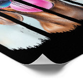 Dackel Hund blasen Bubblegum Trage Gles Niedlich D Poster (Ecke)