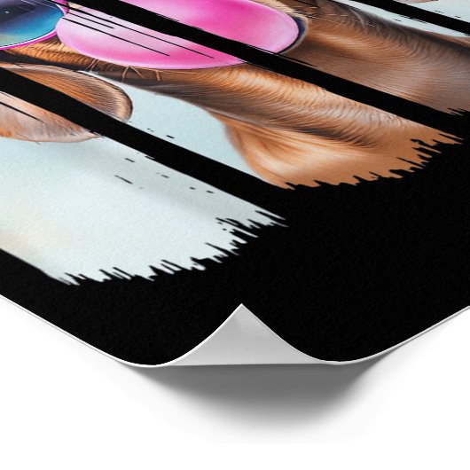 Dackel Hund blasen Bubblegum Trage Gles Niedlich D Poster (Ecke)