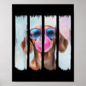 Dackel Hund blasen Bubblegum Trage Gles Niedlich D Poster (Vorne)