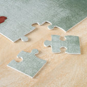 Dackel Hund bloral auf grün Puzzle (Seite)