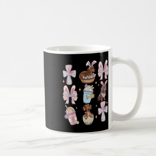 Dackel Hund Dackel Coquette Bow Christliche Dackel Kaffeetasse (Rechts)