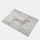 Dackel Hund - Dackel Perle Silhouette Fußmatte (Schrägansicht)