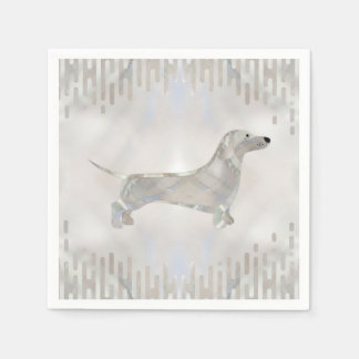 Dackel Hund - Dackel Perle Silhouette Serviette