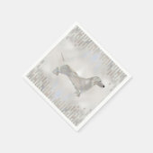 Dackel Hund - Dackel Perle Silhouette Serviette (Ecke)