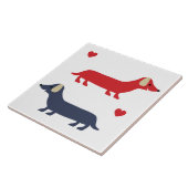 Dackel Hund Farbige Dackeln und Paws 1 Fliese (Seite)