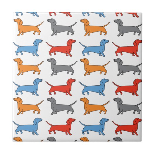 Dackel Hund Fliese (Vorderseite)