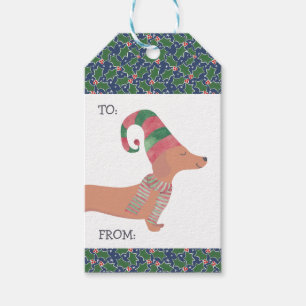 Dackel Hund Frohe Weihnachten Geschenkanhänger