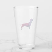 Dackel Hund Geo-Silhouette Lila Glas (Rückseite)