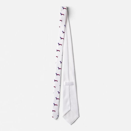 Dackel Hund Geo-Silhouette Lila Krawatte (Rückseite)