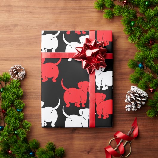 Dackel Hund Geschenkpapier (Feiertagsgeschenk)