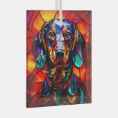 Dackel Hund "gestanztes Glas" Ornament Aus Glas (Vorderseite Rechts)