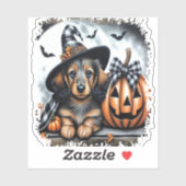 Dackel Hund Halloween Aufkleber (Blatt)