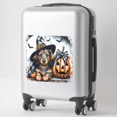 Dackel Hund Halloween Aufkleber (Koffer)