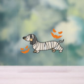 Dackel Hund Halloween Candy Corn Vollmond Acrylschild (Neutral)