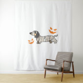 Dackel Hund Halloween Candy Corn Vollmond Wandteppich (Beispiel)
