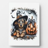 Dackel Hund Halloween Fotoplatte (Vorderseite)