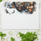 Dackel Hund Halloween Geschirrtuch (Gefaltet)