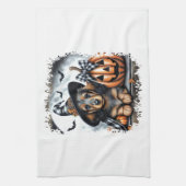 Dackel Hund Halloween Geschirrtuch (Vertikal)