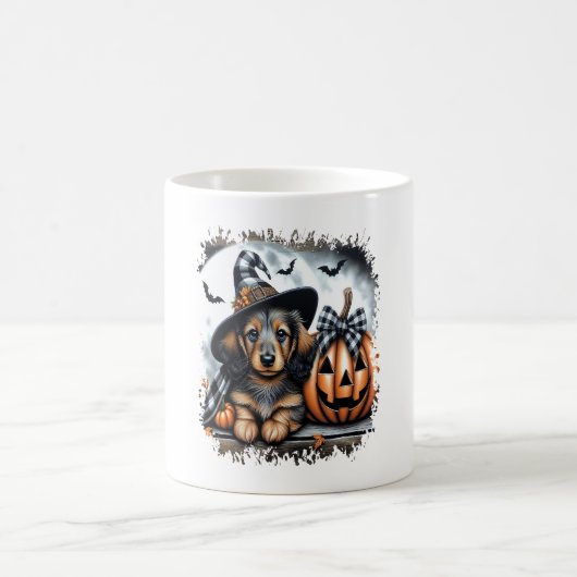Dackel Hund Halloween Kaffeetasse (Mittel)