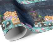 Dackel Hund Halloween LKW Beängstigende Nacht Geschenkpapier (Rolleneckpunkt)