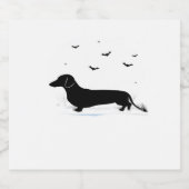 Dackel Hund � Halloween Moon Silhouette Classic Schaumweinetikett (Einzelnes Label)