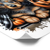 Dackel Hund Halloween Poster (Ecke)