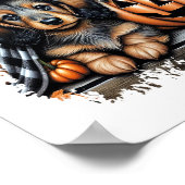 Dackel Hund Halloween Poster (Ecke)