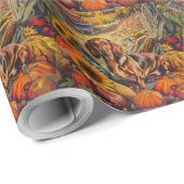 Dackel Hund Herbst Ernte Erntedank Geschenkpapier (Rolleneckpunkt)