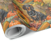 Dackel Hund Herbst Ernte Erntedank Geschenkpapier (Rolleneckpunkt)