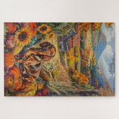 Dackel Hund Herbst Ernte Erntedank Puzzle (Horizontal)