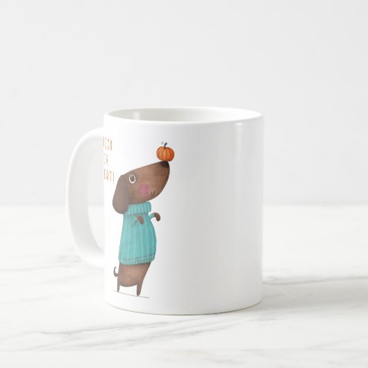 Dackel Hund Herbst Herbst Kaffeetasse (Vorderseite Links)