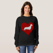 Dackel Hund Herz Liebe Sweatshirt (Vorne ganz)